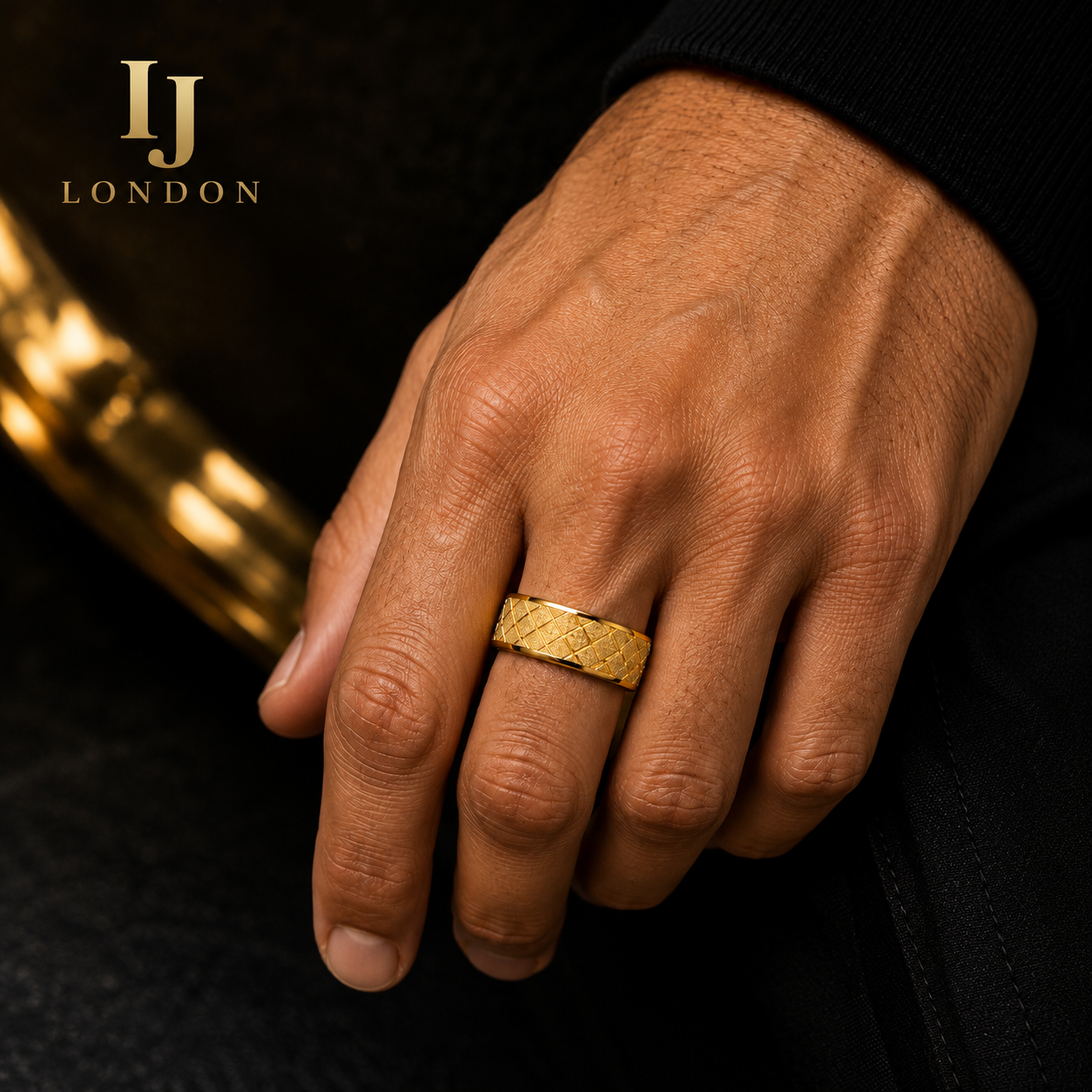 Men’s Gold Plated Stainless Steel Ring – Premium Luxury Design