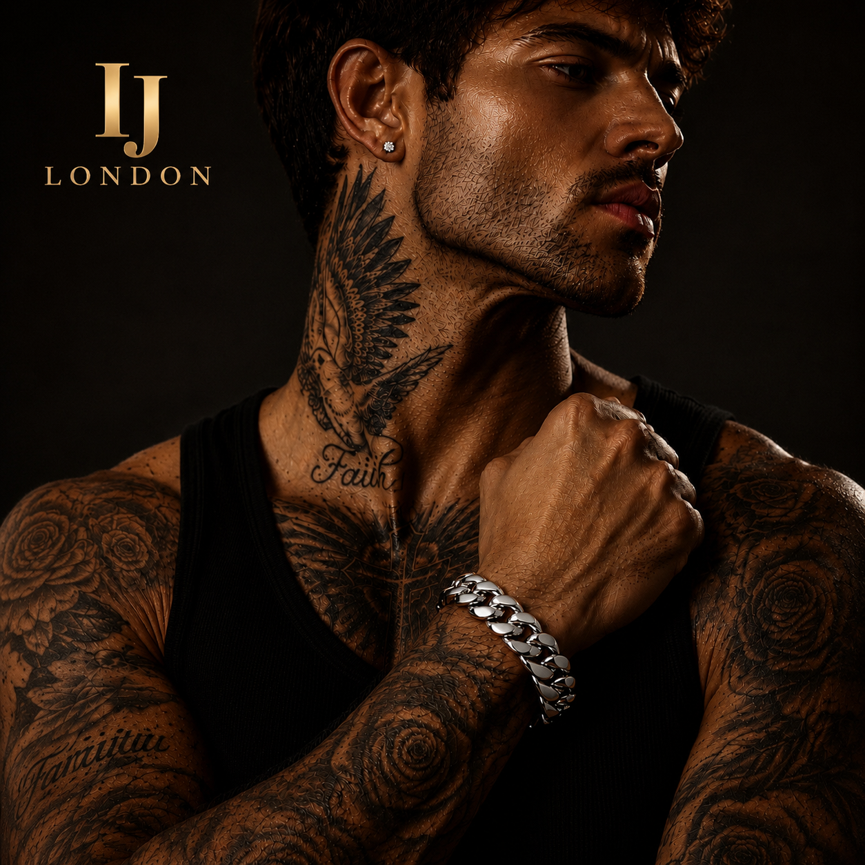 18mm Cuban Link Bracelet – Polished Stainless Steel | IJ London
