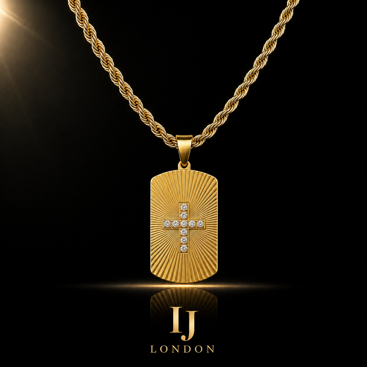 Sunburst Cross Pendant Necklace