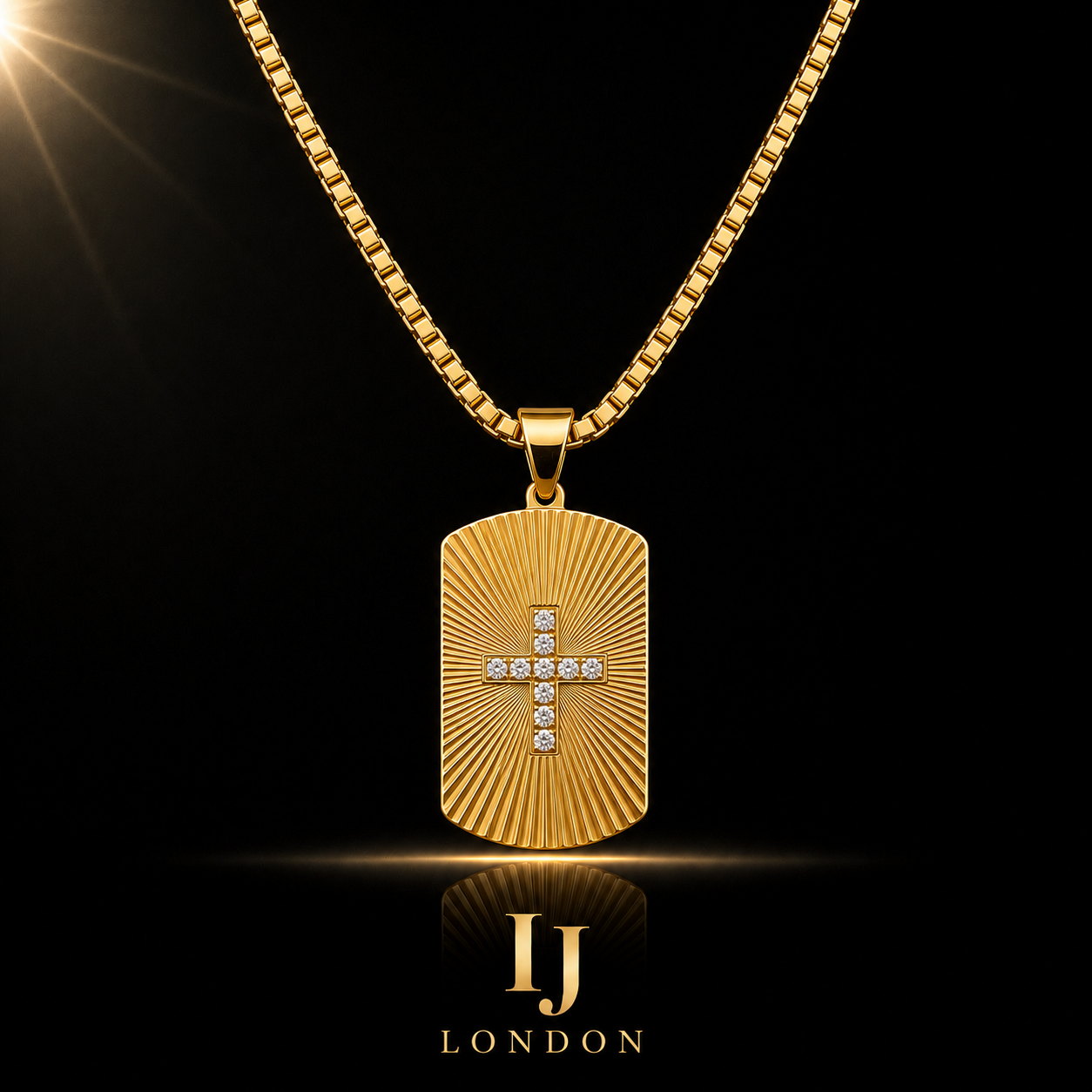 Sunburst Cross Pendant Necklace