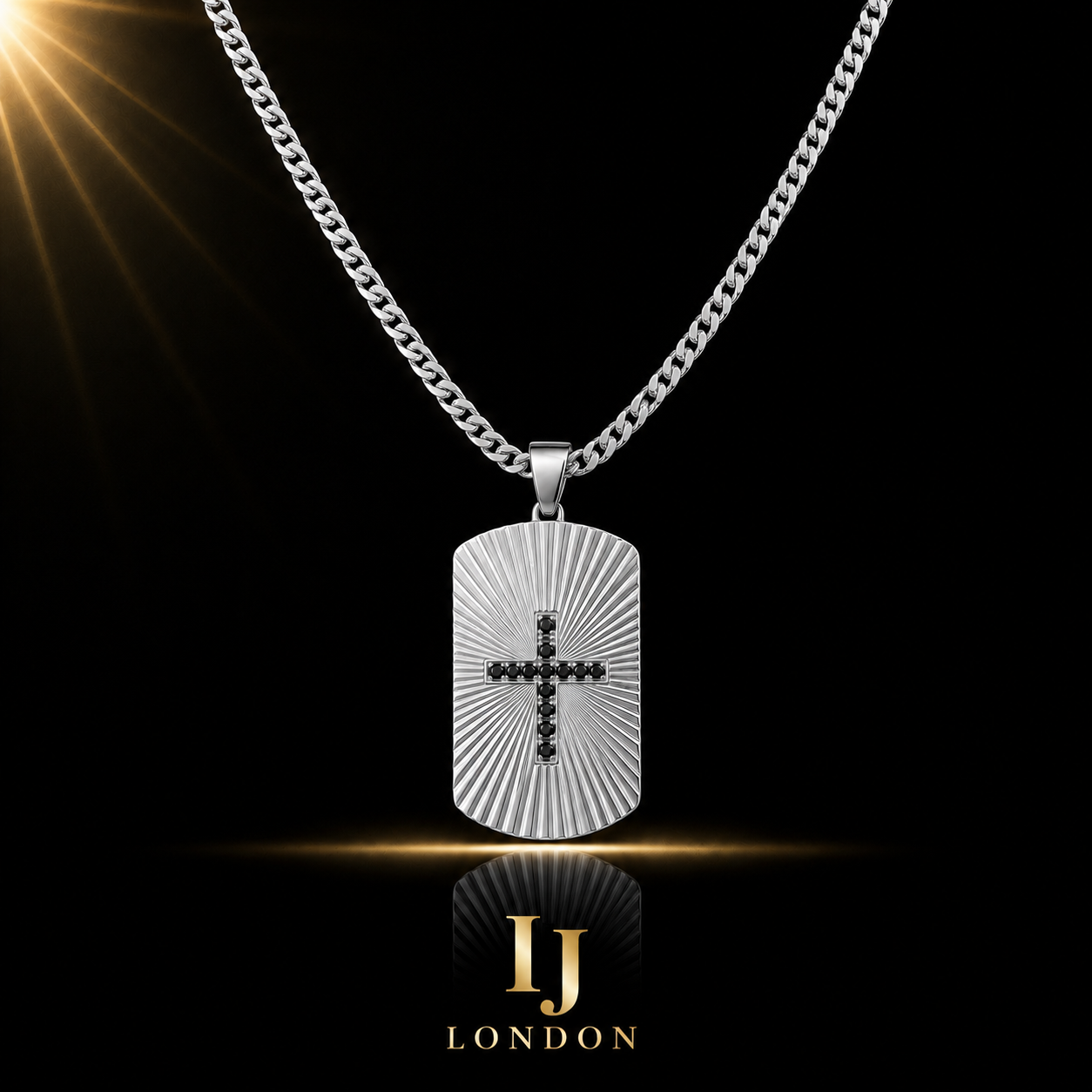 Sunburst Cross Pendant Necklace