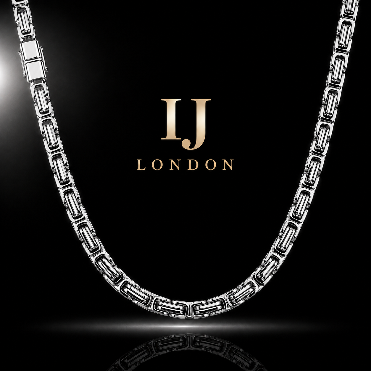 6mm Polished Stainless Steel Byzantine Chain Necklace