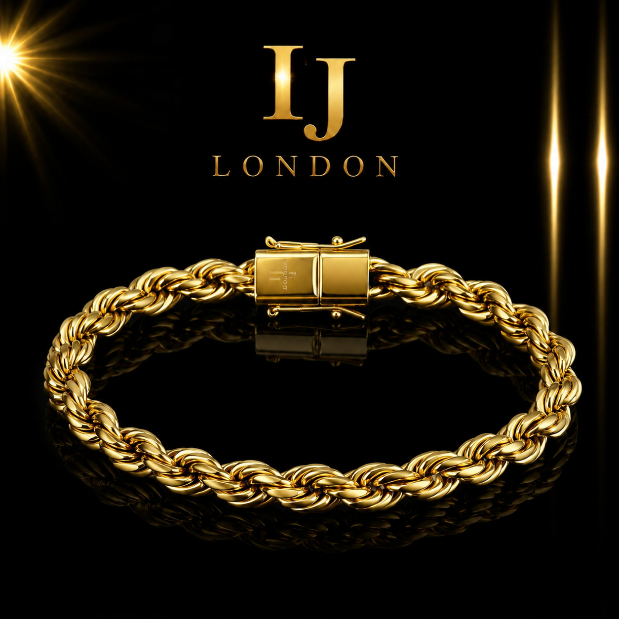 6mm Gold Rope Bracelet – Premium Stainless Steel