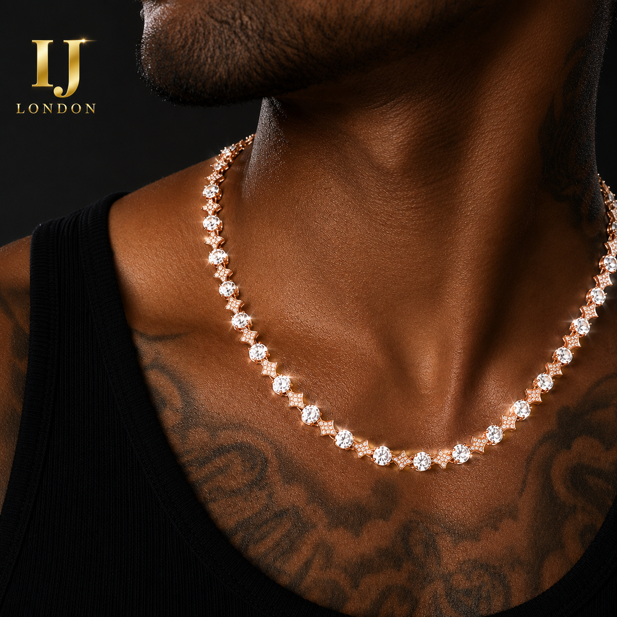 6mm Rose Gold Star Tennis Chain