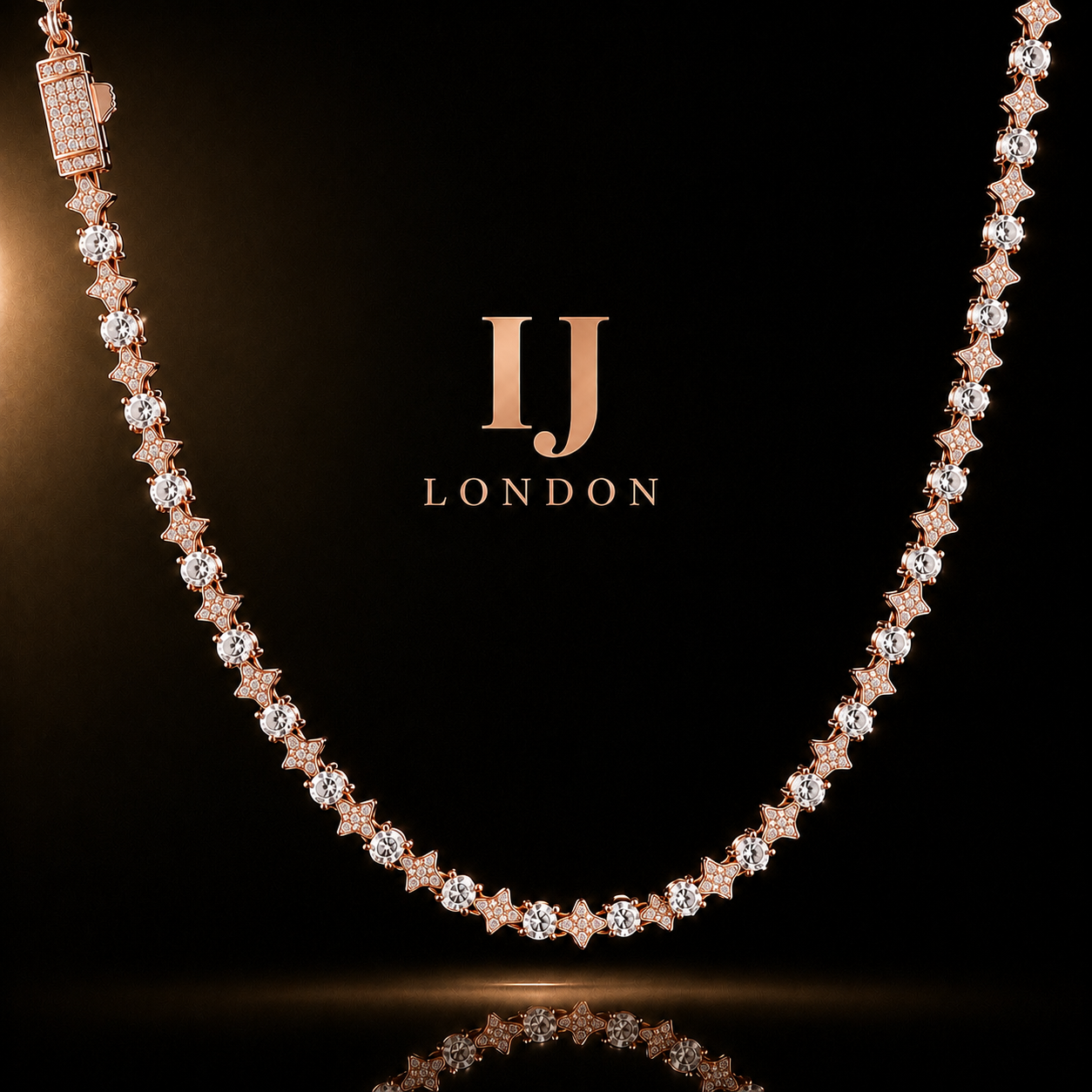 6mm Rose Gold Star Tennis Chain
