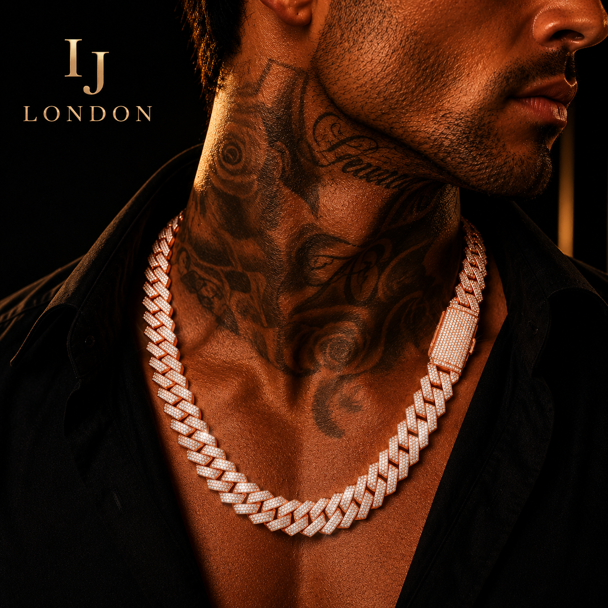 16mm Rose Gold Prong Set CZ Chain Necklace