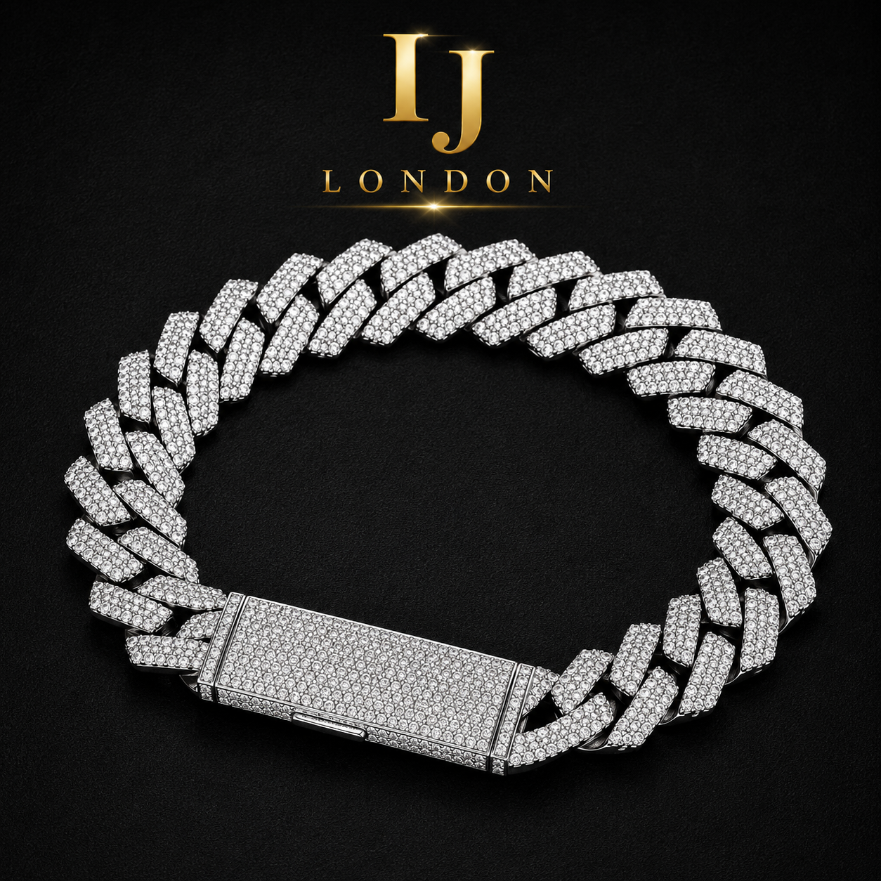 16mm Silver Prong Set CZ Bracelet