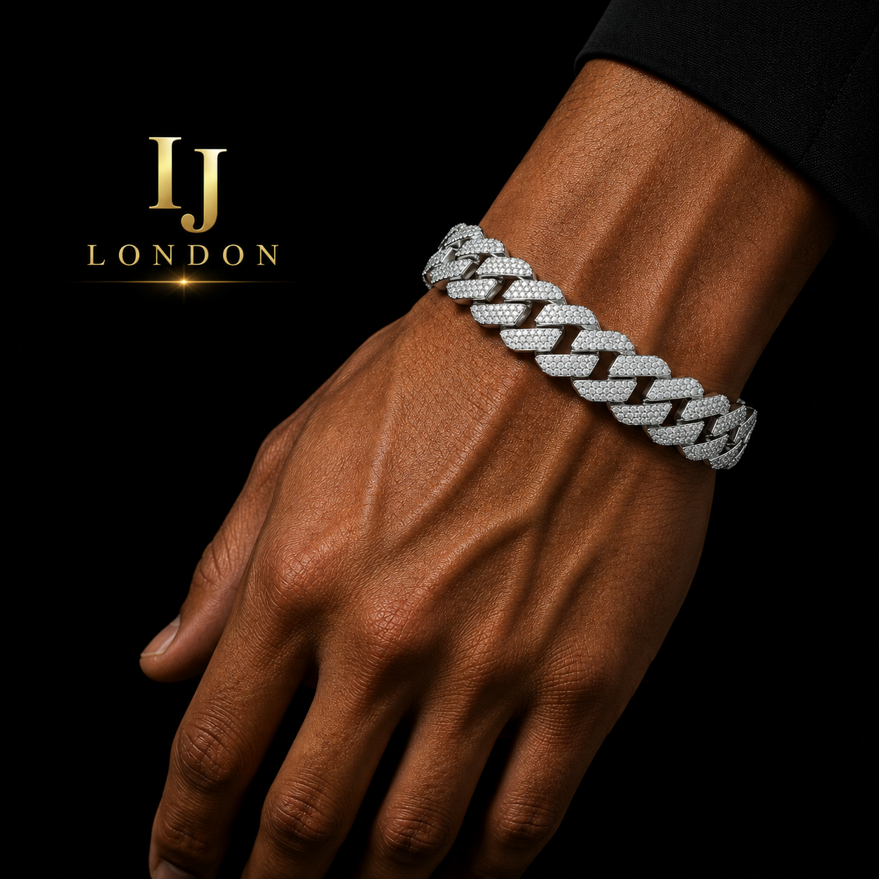 16mm Silver Prong Set CZ Bracelet